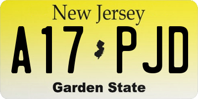NJ license plate A17PJD