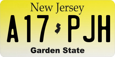 NJ license plate A17PJH