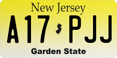 NJ license plate A17PJJ