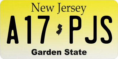 NJ license plate A17PJS