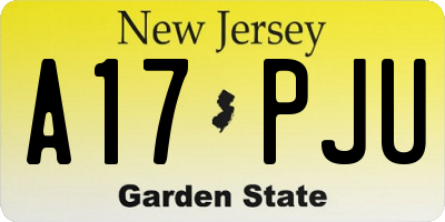 NJ license plate A17PJU