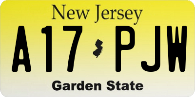 NJ license plate A17PJW