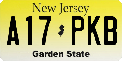 NJ license plate A17PKB