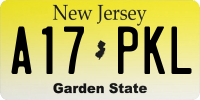 NJ license plate A17PKL