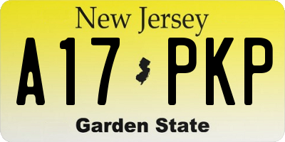 NJ license plate A17PKP