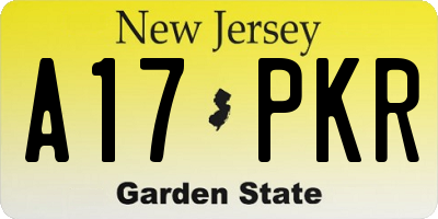 NJ license plate A17PKR