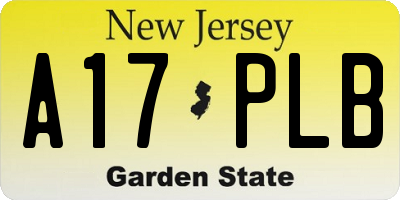 NJ license plate A17PLB