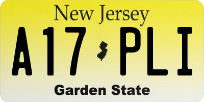 NJ license plate A17PLI