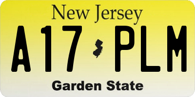 NJ license plate A17PLM