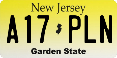 NJ license plate A17PLN