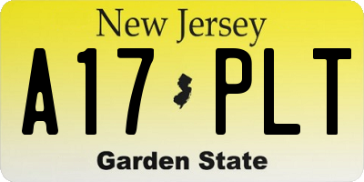 NJ license plate A17PLT