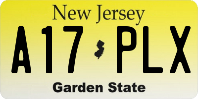 NJ license plate A17PLX