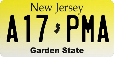 NJ license plate A17PMA