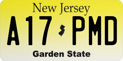 NJ license plate A17PMD