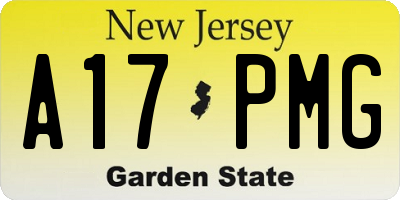 NJ license plate A17PMG