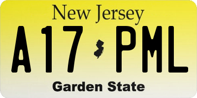 NJ license plate A17PML
