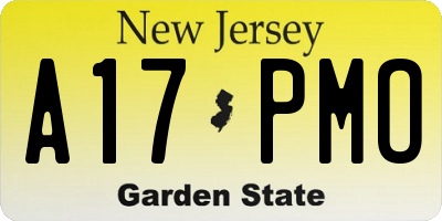 NJ license plate A17PMO