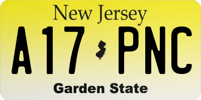 NJ license plate A17PNC