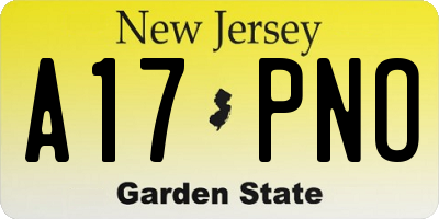NJ license plate A17PNO
