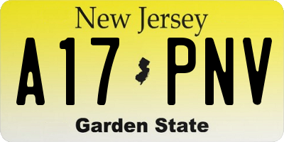 NJ license plate A17PNV
