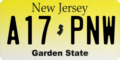 NJ license plate A17PNW