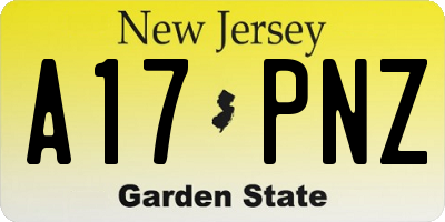 NJ license plate A17PNZ