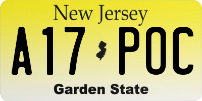 NJ license plate A17POC