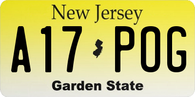 NJ license plate A17POG