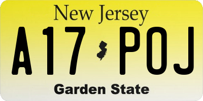 NJ license plate A17POJ