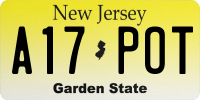 NJ license plate A17POT