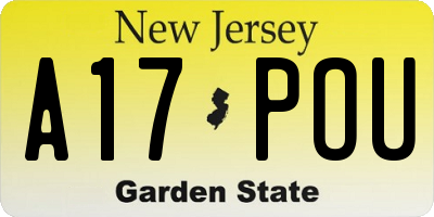 NJ license plate A17POU