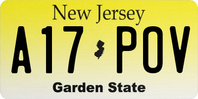 NJ license plate A17POV