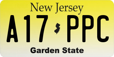 NJ license plate A17PPC