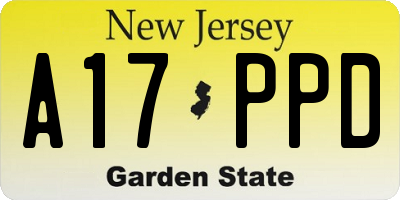 NJ license plate A17PPD