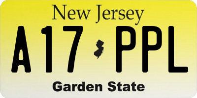 NJ license plate A17PPL