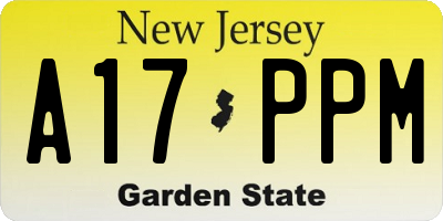 NJ license plate A17PPM