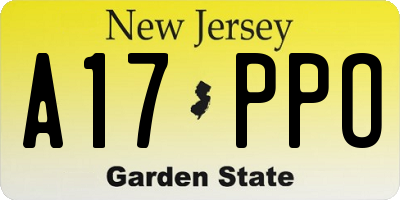 NJ license plate A17PPO
