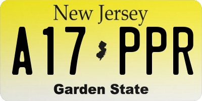 NJ license plate A17PPR