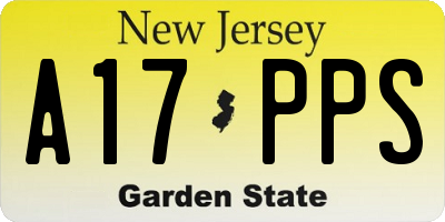NJ license plate A17PPS