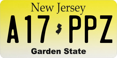 NJ license plate A17PPZ
