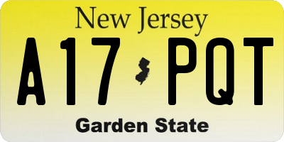 NJ license plate A17PQT