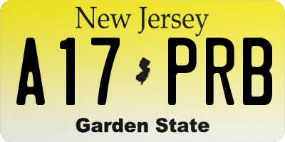 NJ license plate A17PRB