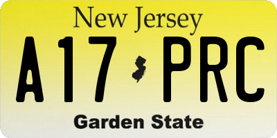 NJ license plate A17PRC