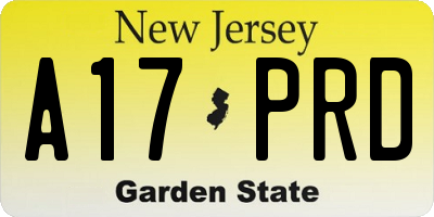 NJ license plate A17PRD