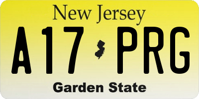 NJ license plate A17PRG