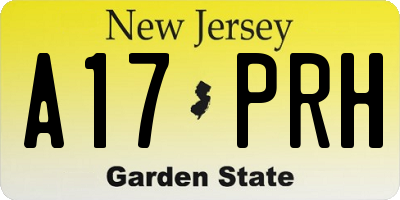 NJ license plate A17PRH