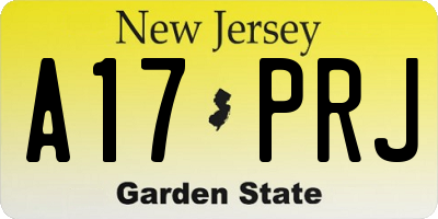 NJ license plate A17PRJ