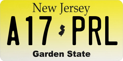NJ license plate A17PRL