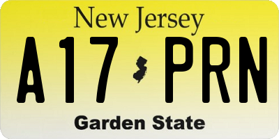 NJ license plate A17PRN