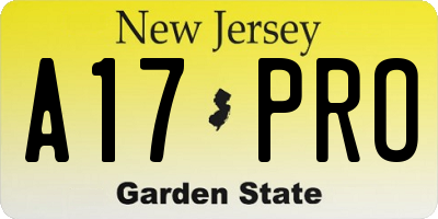 NJ license plate A17PRO